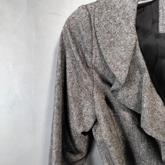The Limited Gray Brown Wool Ruffle Collar Belted Blazer Jacket - Size Medium - Picture 7 of 13